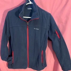 Womens Columbia jacket Size Large blue with red trimming